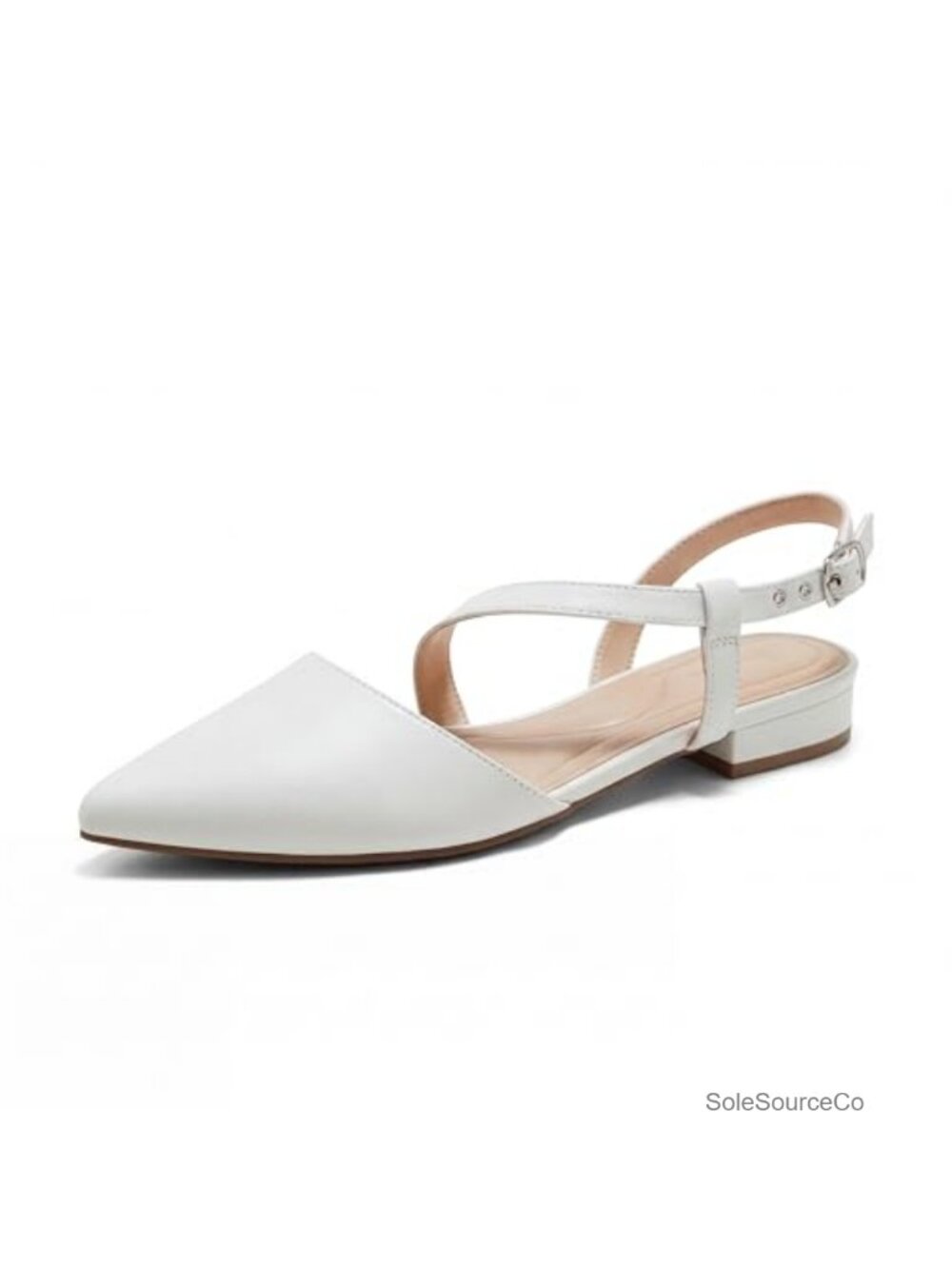 Arromic Slingback Flats for Women Pointed Toe Flat Shoe Comfortable Leather